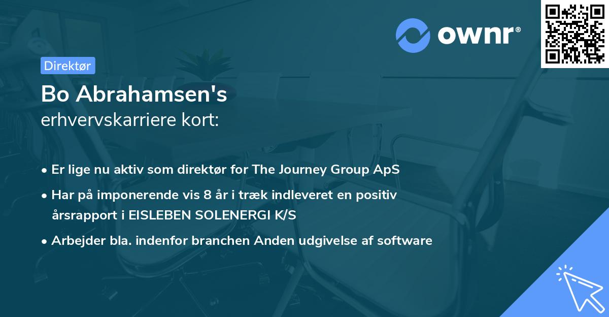 Bo Abrahamsen's erhvervskarriere kort