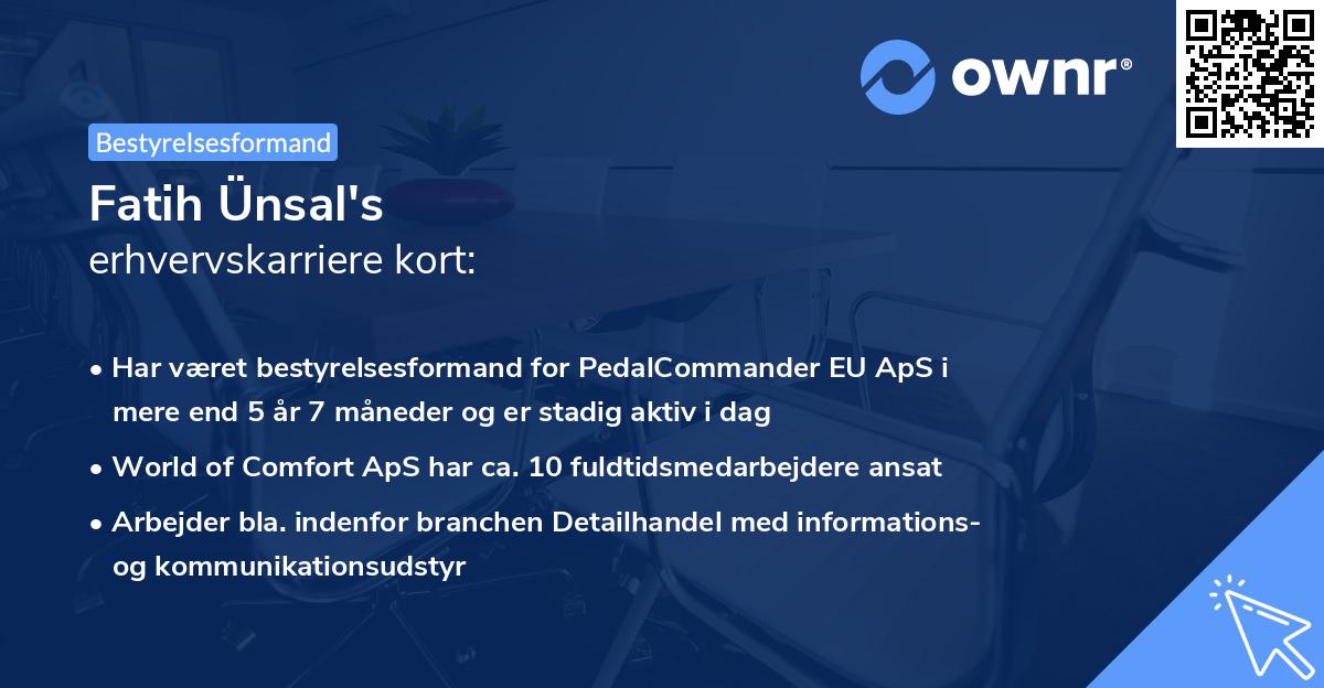 Fatih Ünsal's erhvervskarriere kort
