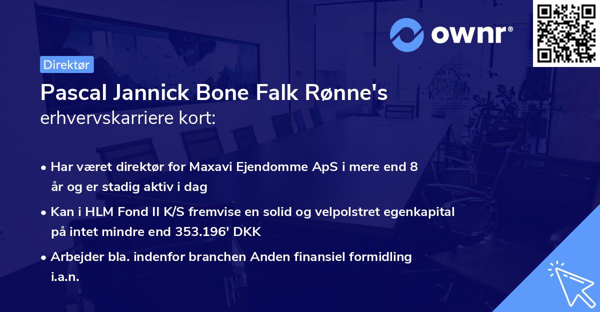 Pascal Jannick Bone Falk Rønne's erhvervskarriere kort