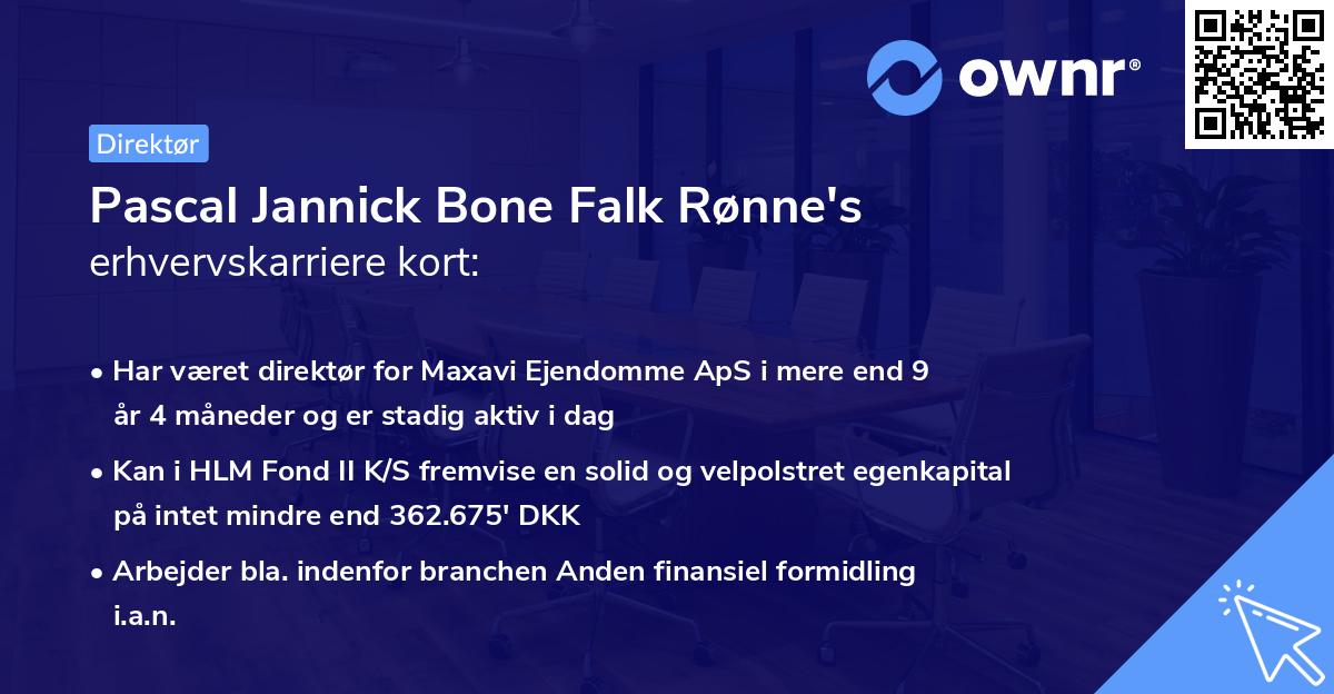 Pascal Jannick Bone Falk Rønne's erhvervskarriere kort