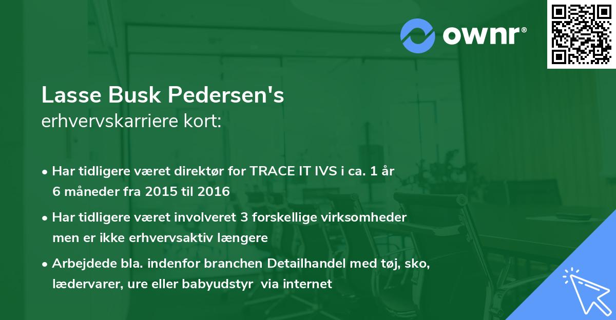 Lasse Busk Pedersen's erhvervskarriere kort