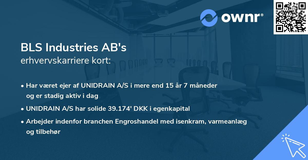 BLS Industries AB's erhvervskarriere kort