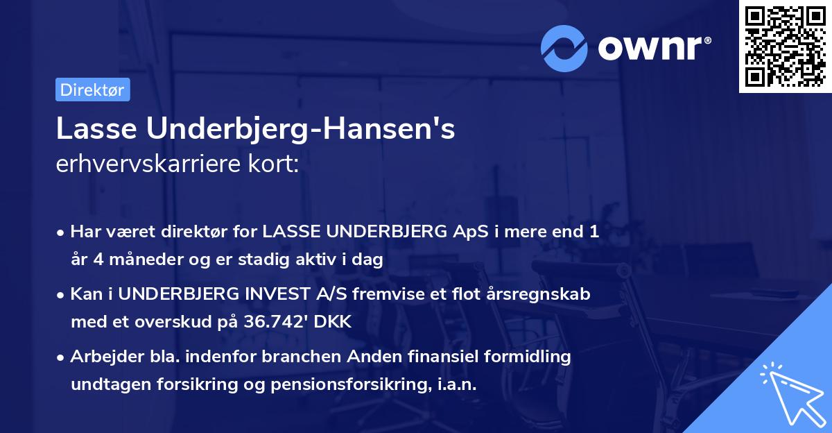 Lasse Underbjerg-Hansen's erhvervskarriere kort