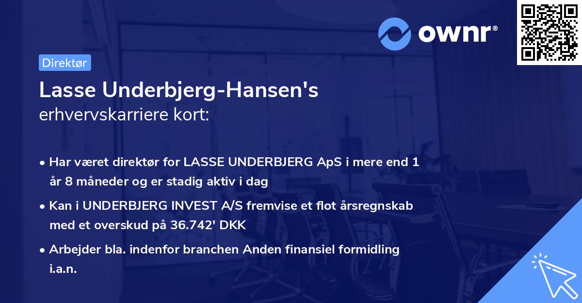 Lasse Underbjerg-Hansen's erhvervskarriere kort