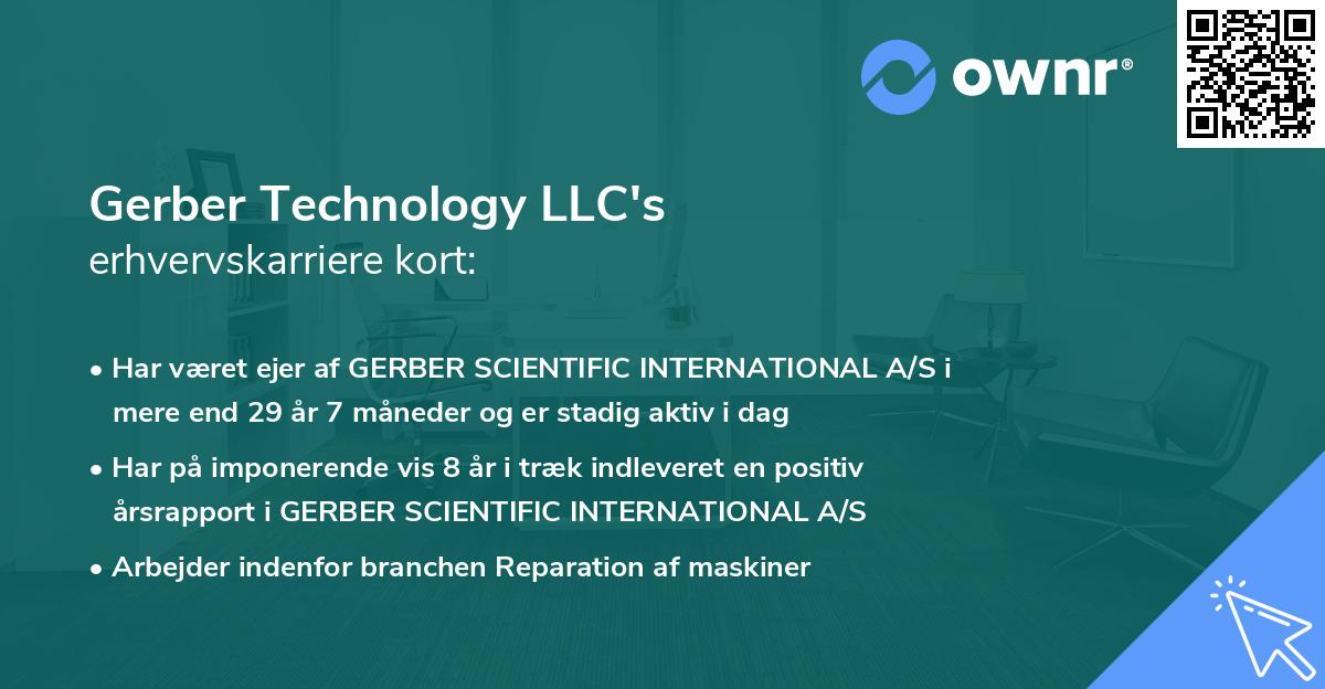 Gerber Technology LLC's erhvervskarriere kort