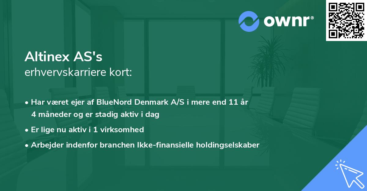 Altinex AS's erhvervskarriere kort