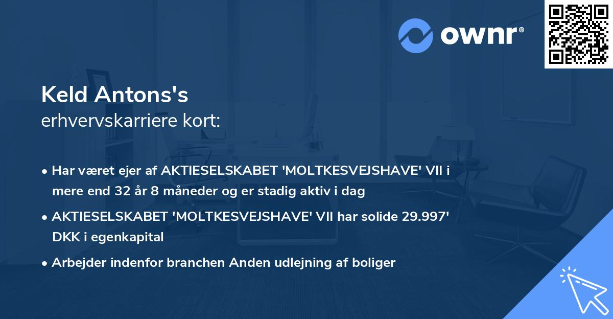 Keld Antons's erhvervskarriere kort