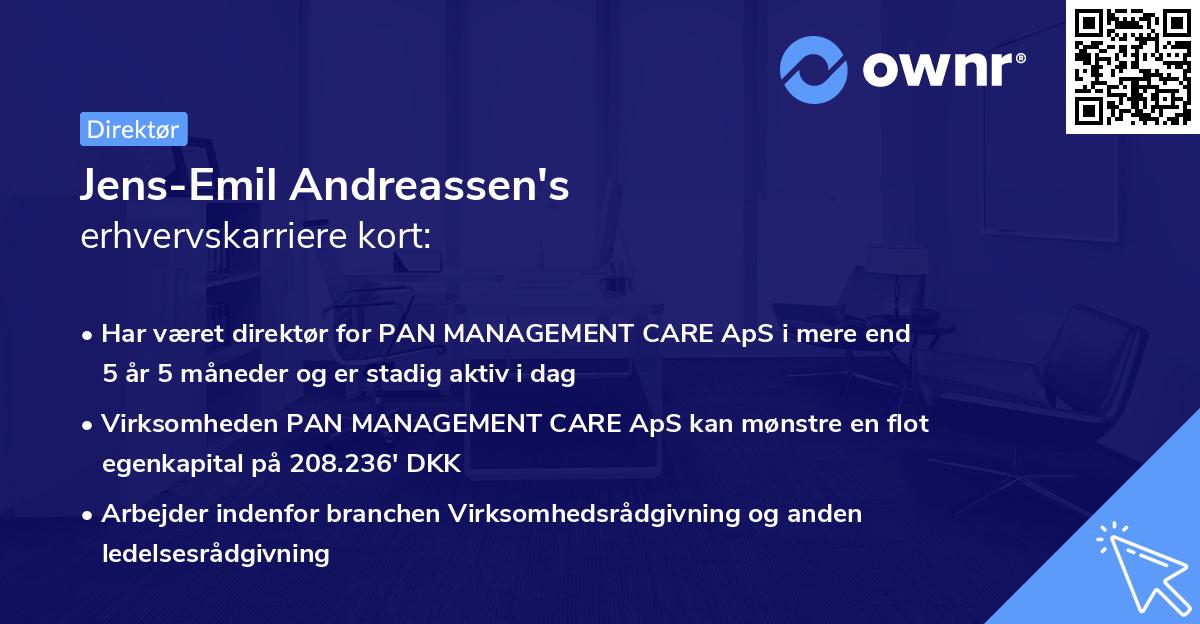 Jens-Emil Andreassen's erhvervskarriere kort