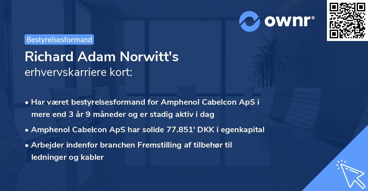 Richard Adam Norwitt's erhvervskarriere kort