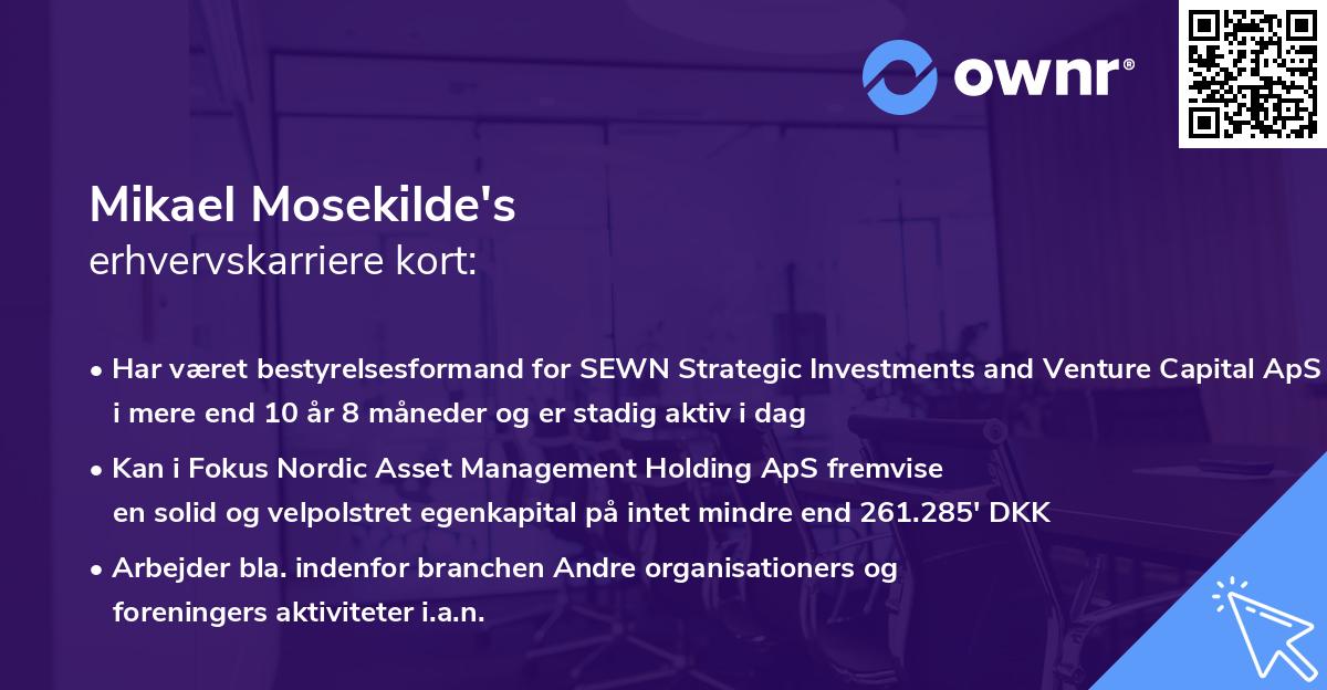 Mikael Mosekilde's erhvervskarriere kort