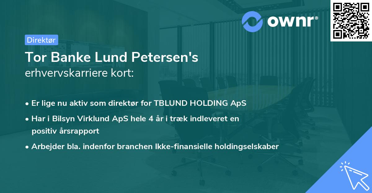 Tor Banke Lund Petersen's erhvervskarriere kort