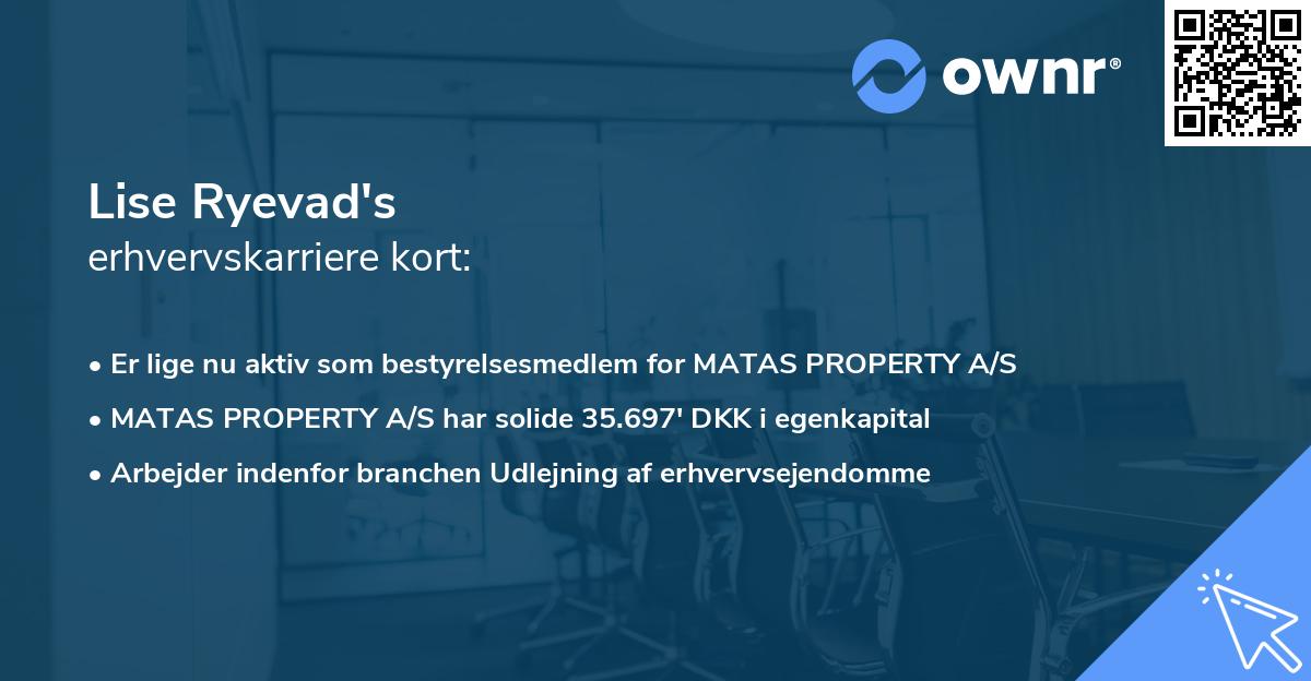 Lise Ryevad's erhvervskarriere kort