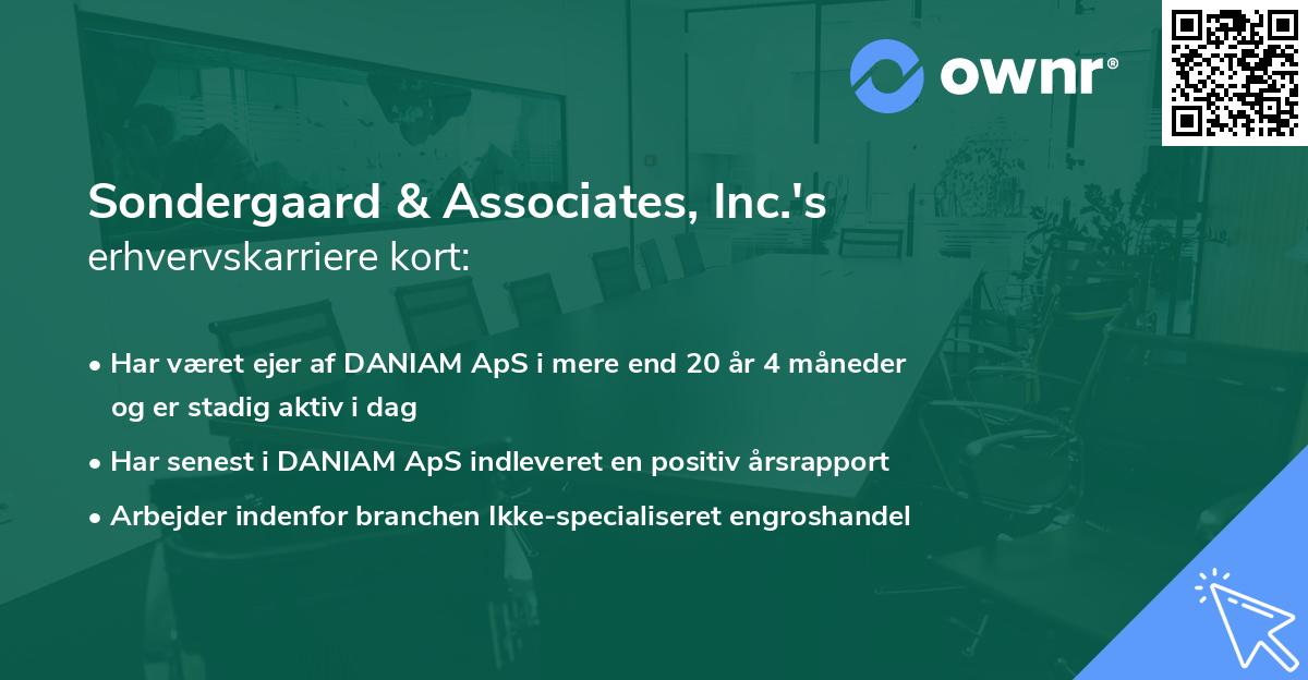 Sondergaard & Associates, Inc.'s erhvervskarriere kort