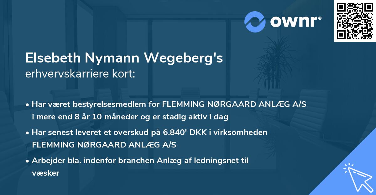 Elsebeth Nymann Wegeberg's erhvervskarriere kort