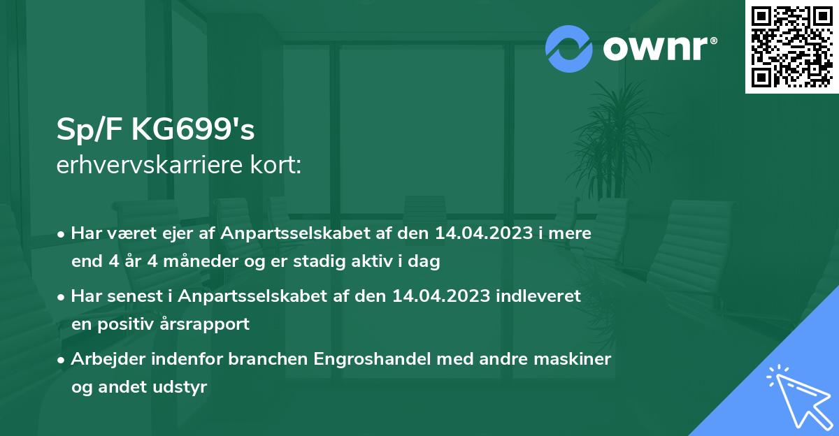 Sp/F KG699's erhvervskarriere kort