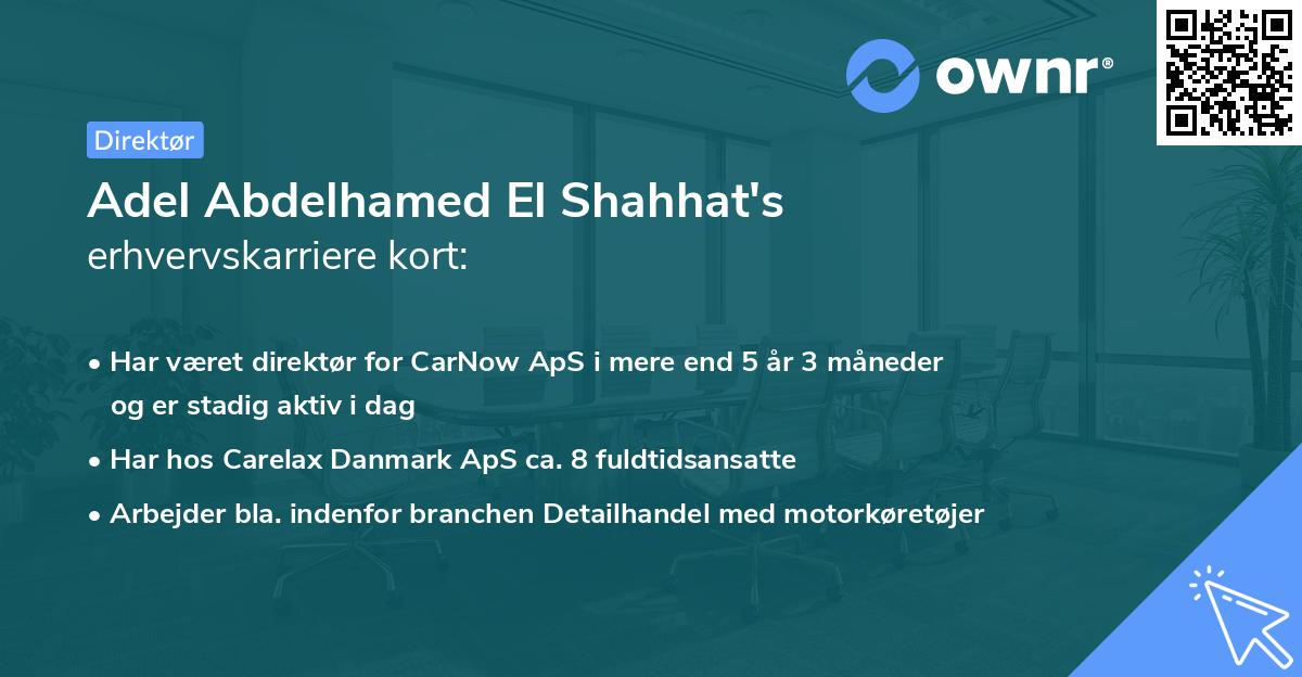 Adel Abdelhamed El Shahhat's erhvervskarriere kort