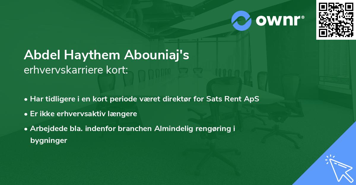 Abdel Haythem Abouniaj's erhvervskarriere kort