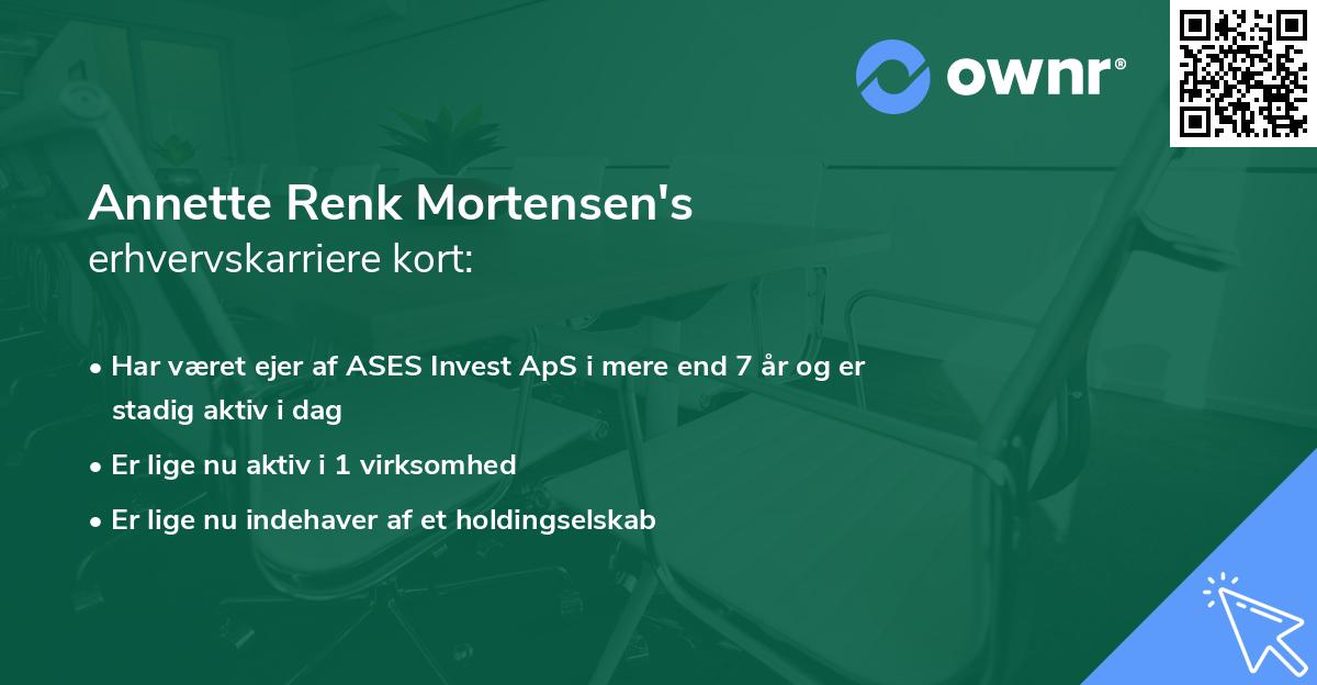 Annette Renk Mortensen's erhvervskarriere kort