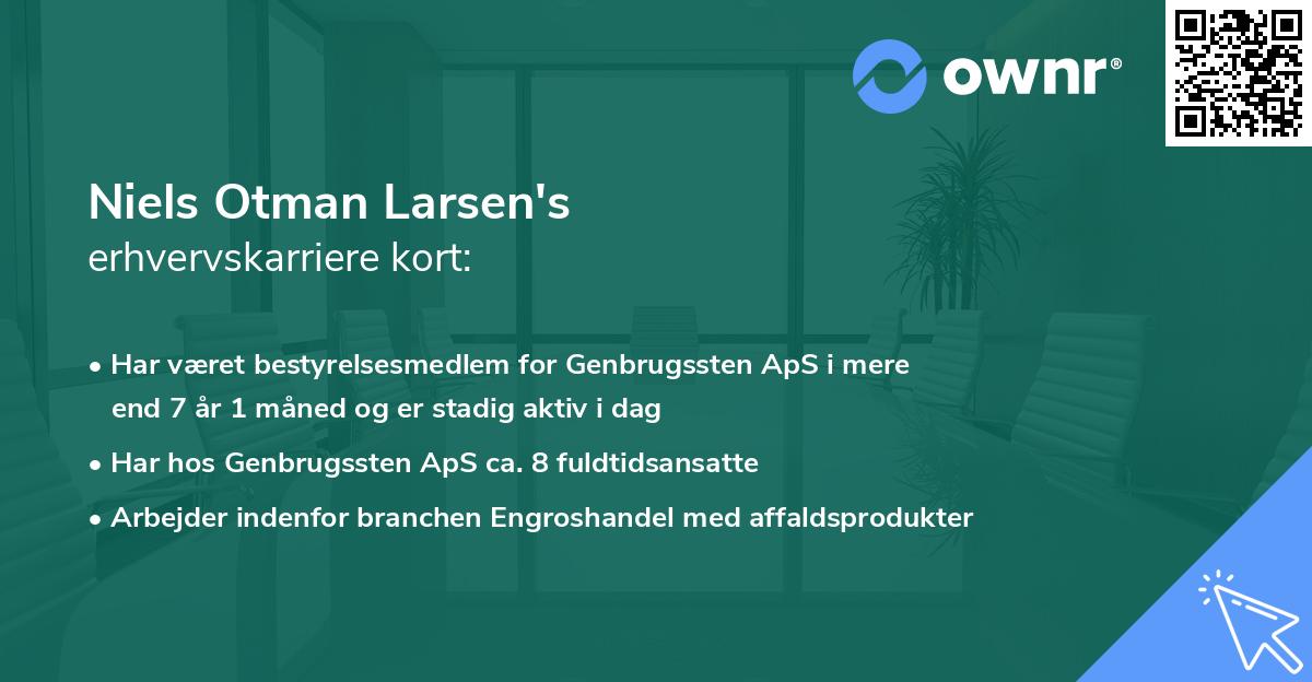 Niels Otman Larsen's erhvervskarriere kort