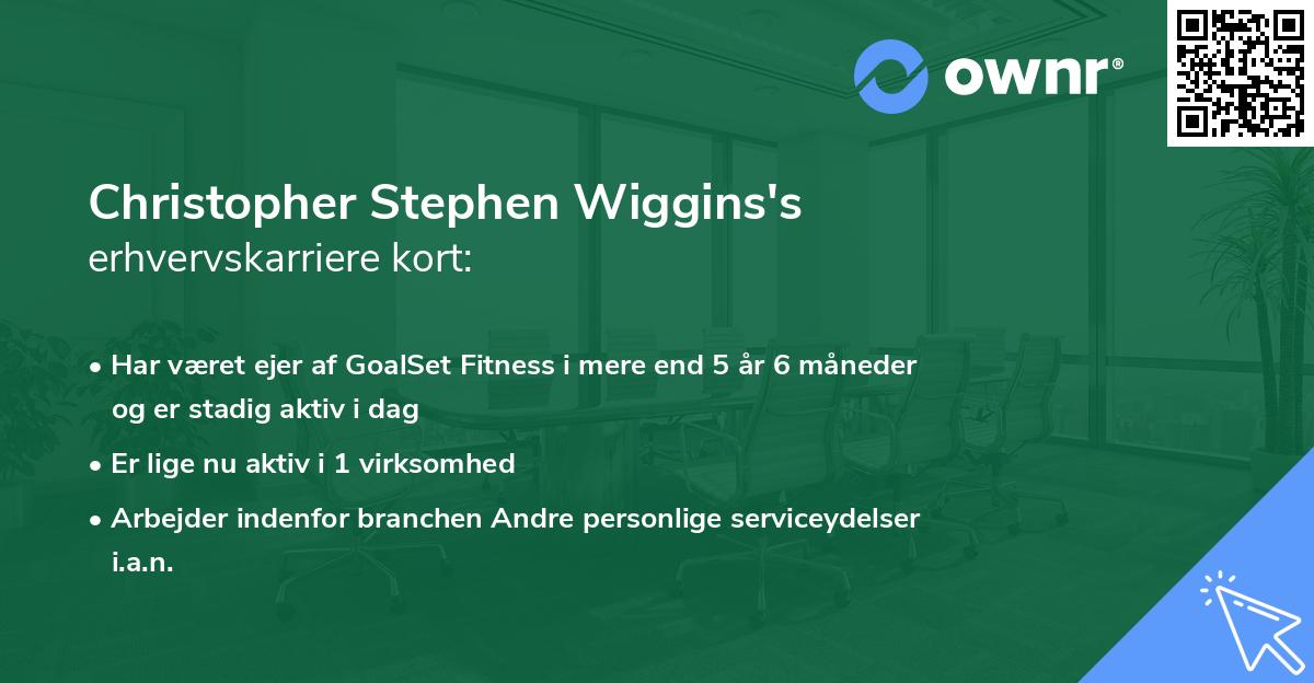 Christopher Stephen Wiggins's erhvervskarriere kort