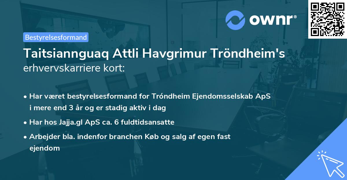 Taitsiannguaq Attli Havgrimur Tröndheim's erhvervskarriere kort