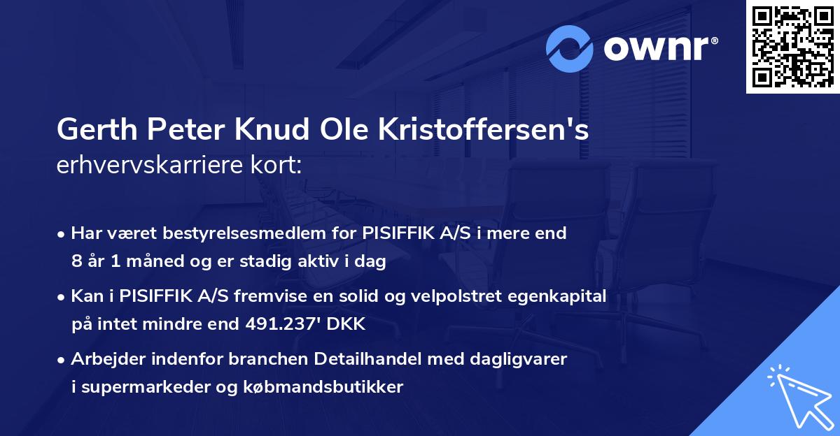 Gerth Peter Knud Ole Kristoffersen's erhvervskarriere kort