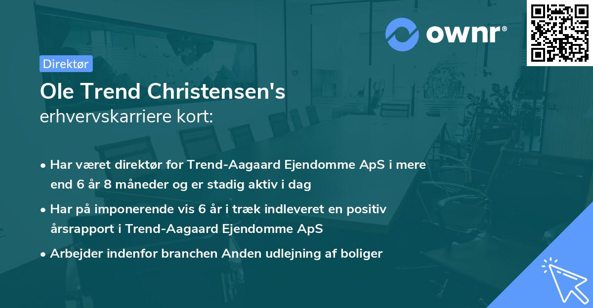 Ole Trend Christensen's erhvervskarriere kort