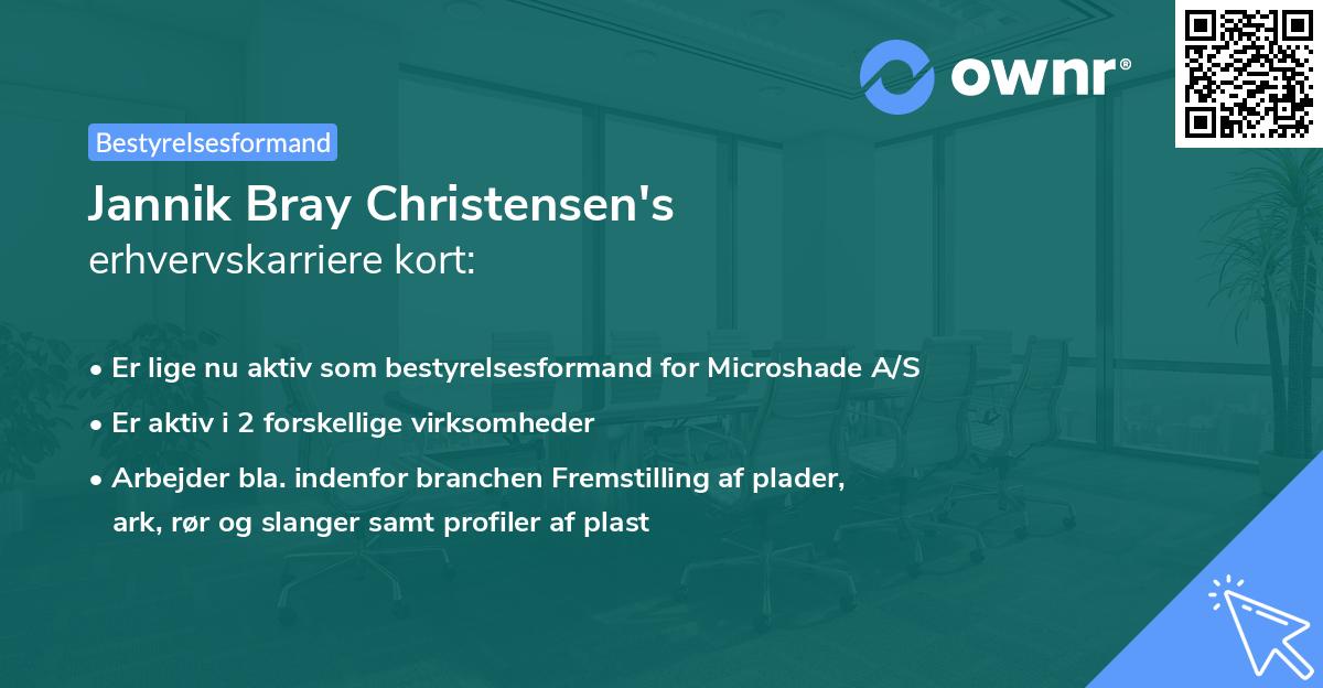Jannik Bray Christensen's erhvervskarriere kort