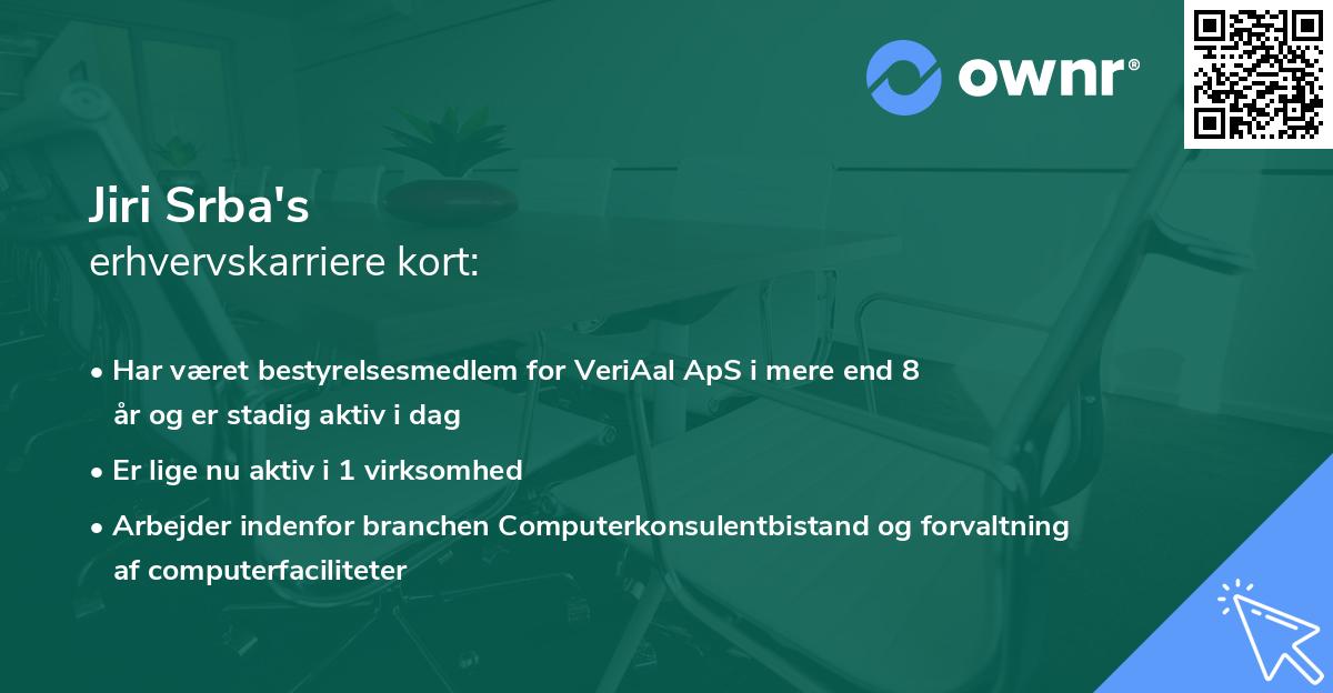 Jiri Srba's erhvervskarriere kort