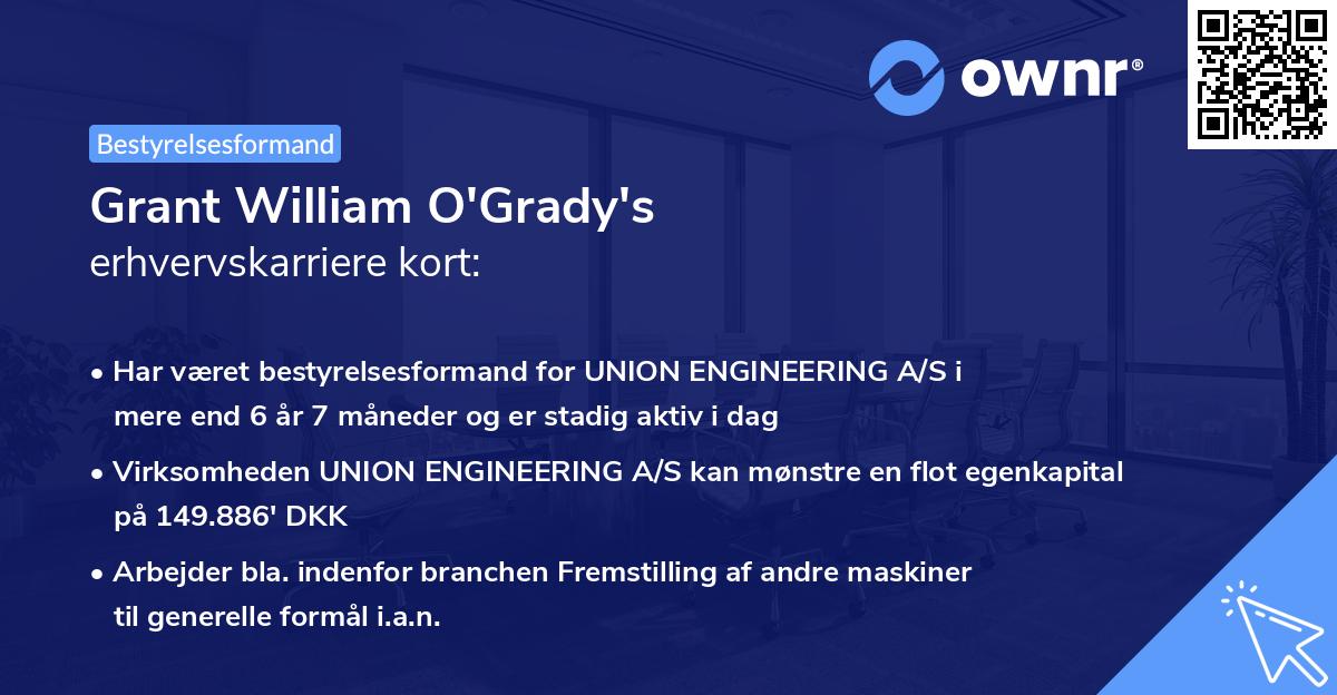 Grant William O'Grady's erhvervskarriere kort