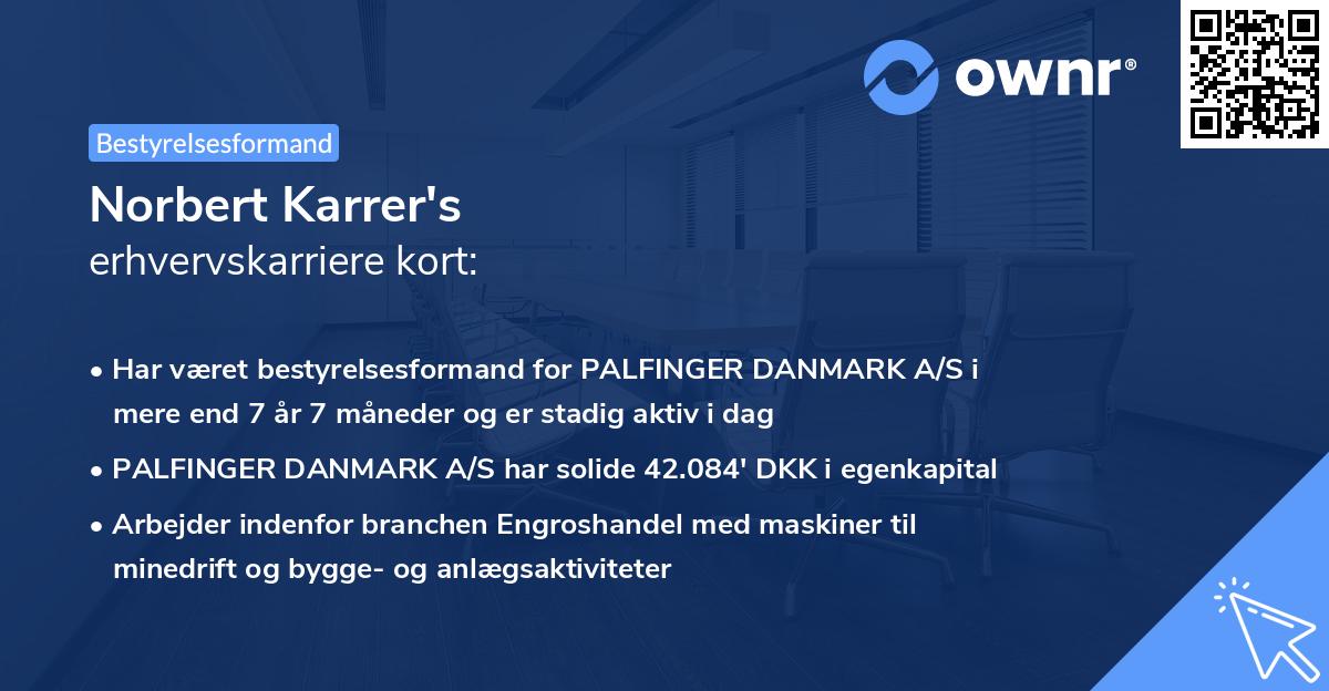 Norbert Karrer's erhvervskarriere kort