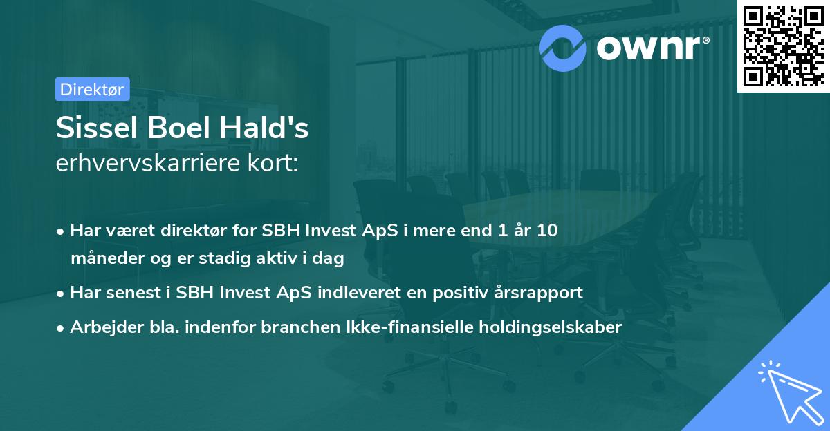 Sissel Boel Hald's erhvervskarriere kort