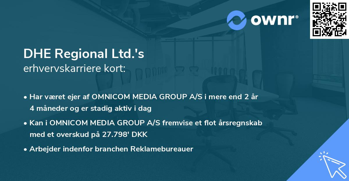 DHE Regional Ltd.'s erhvervskarriere kort