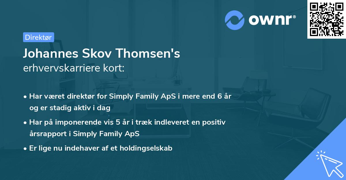 Johannes Skov Thomsen's erhvervskarriere kort