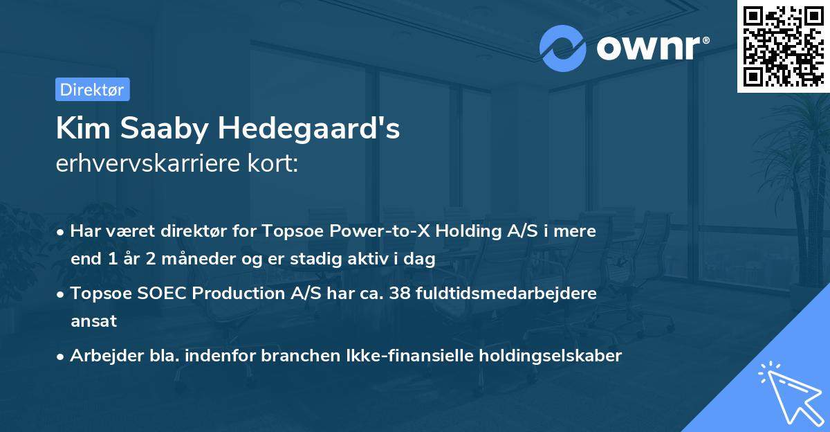 Kim Saaby Hedegaard's erhvervskarriere kort