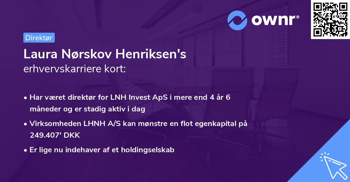 Laura Nørskov Henriksen's erhvervskarriere kort