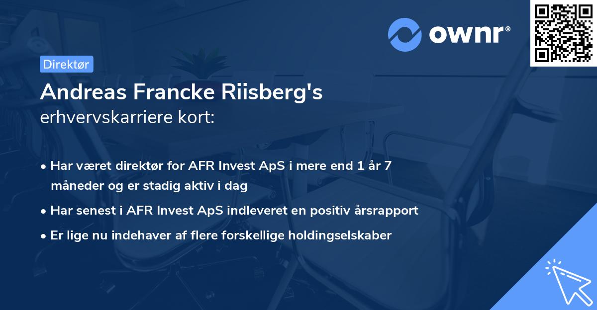 Andreas Francke Riisberg's erhvervskarriere kort