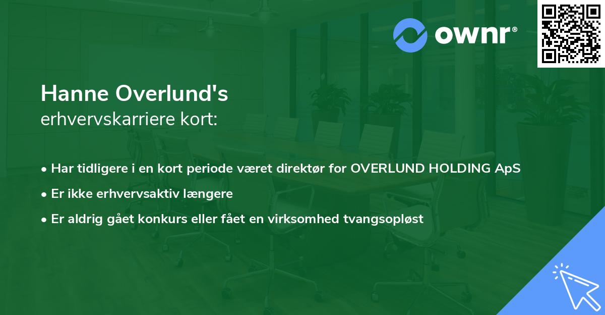 Hanne Overlund's erhvervskarriere kort