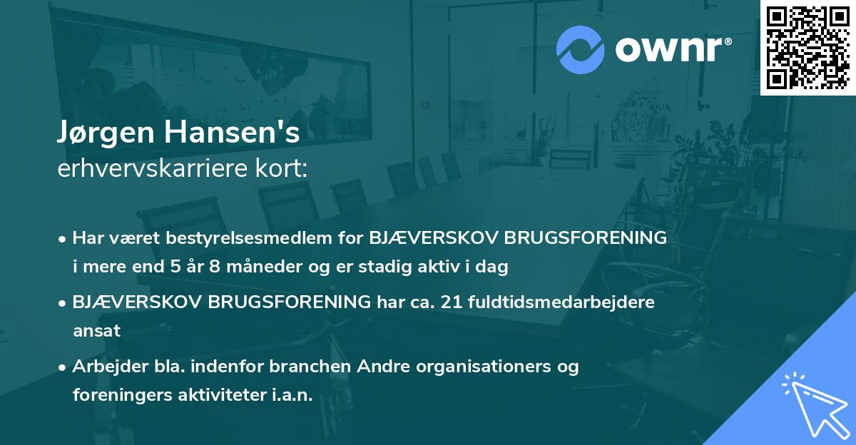 Jørgen Hansen's erhvervskarriere kort