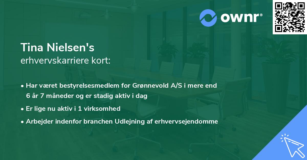 Tina Nielsen's erhvervskarriere kort