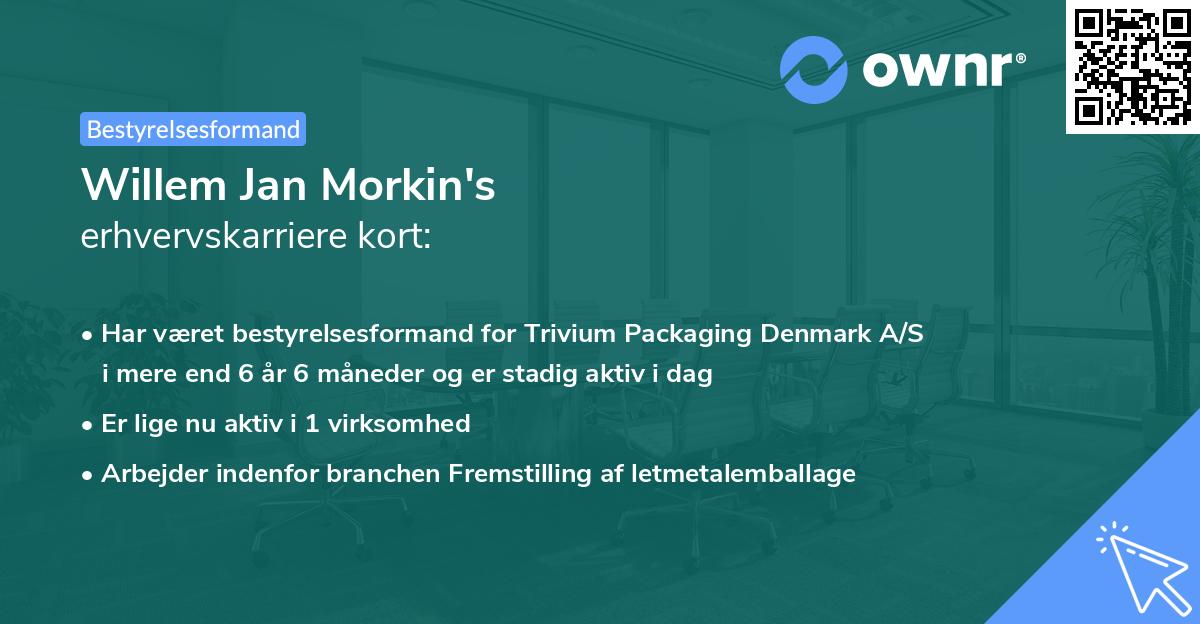 Willem Jan Morkin's erhvervskarriere kort