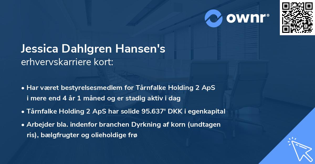 Jessica Dahlgren Hansen's erhvervskarriere kort