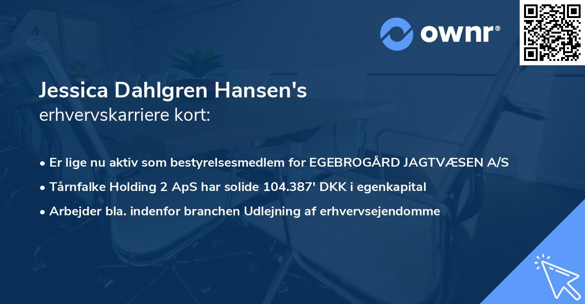 Jessica Dahlgren Hansen's erhvervskarriere kort