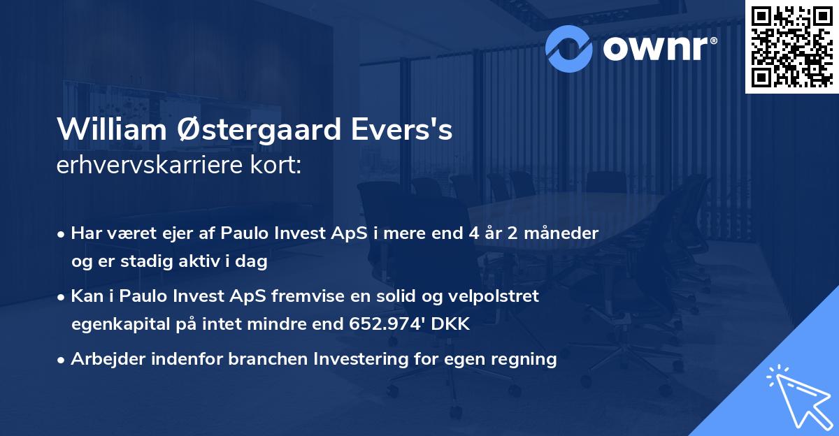 William Østergaard Evers's erhvervskarriere kort