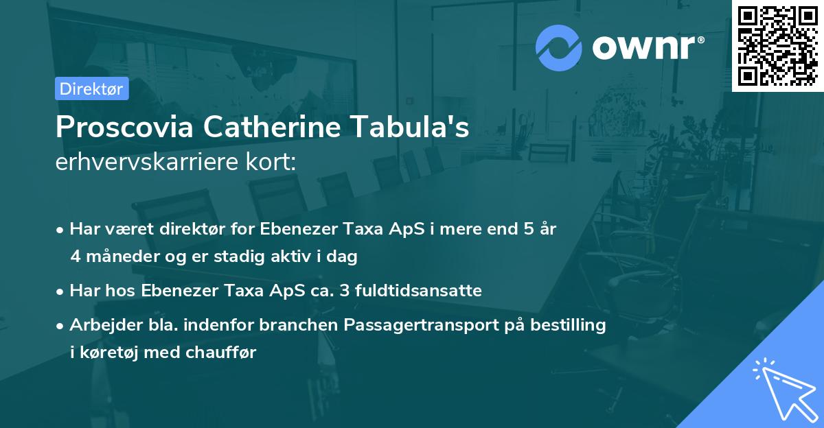 Proscovia Catherine Tabula's erhvervskarriere kort