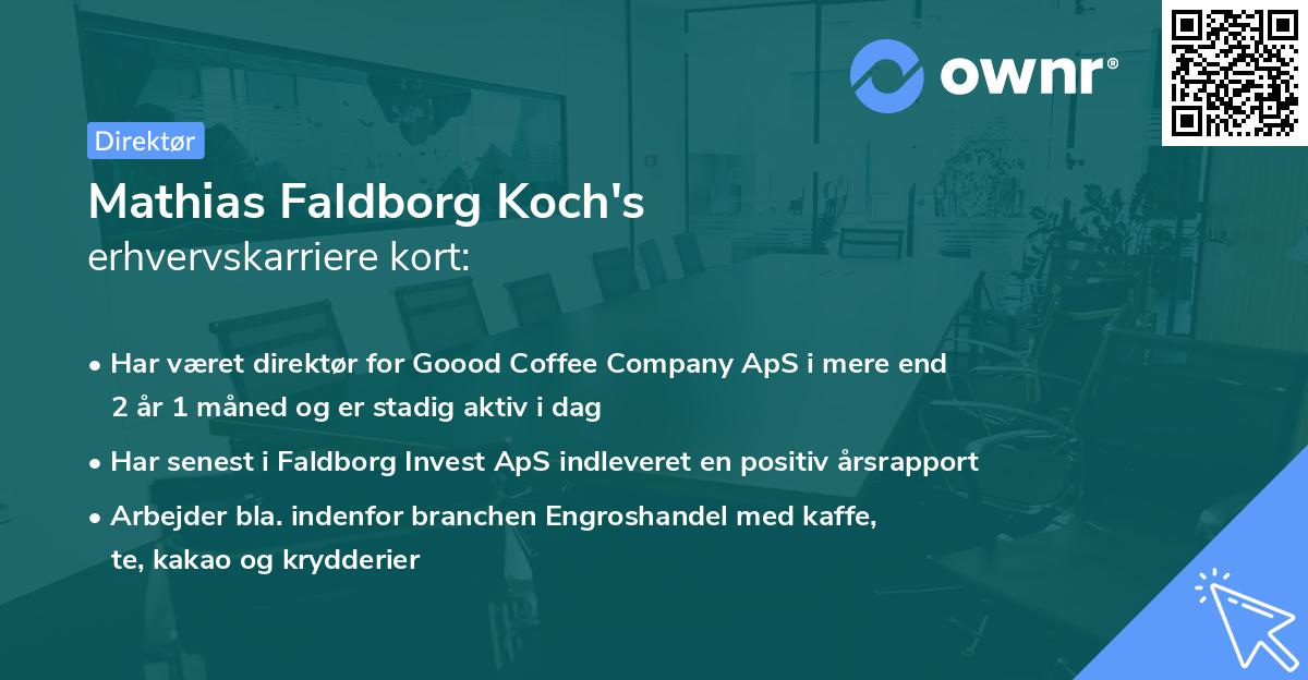 Mathias Faldborg Koch's erhvervskarriere kort