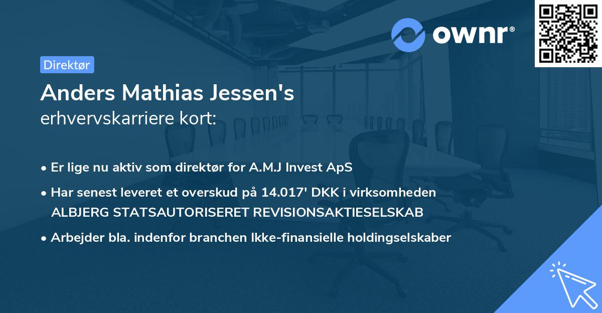 Anders Mathias Jessen's erhvervskarriere kort