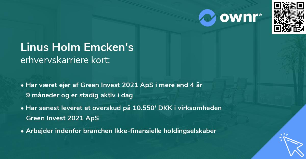 Linus Holm Emcken's erhvervskarriere kort