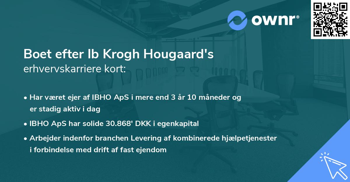 Boet efter Ib Krogh Hougaard's erhvervskarriere kort