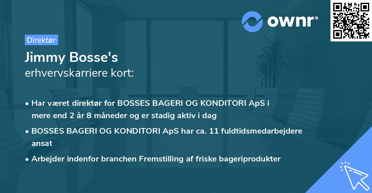Jimmy Bosse's erhvervskarriere kort